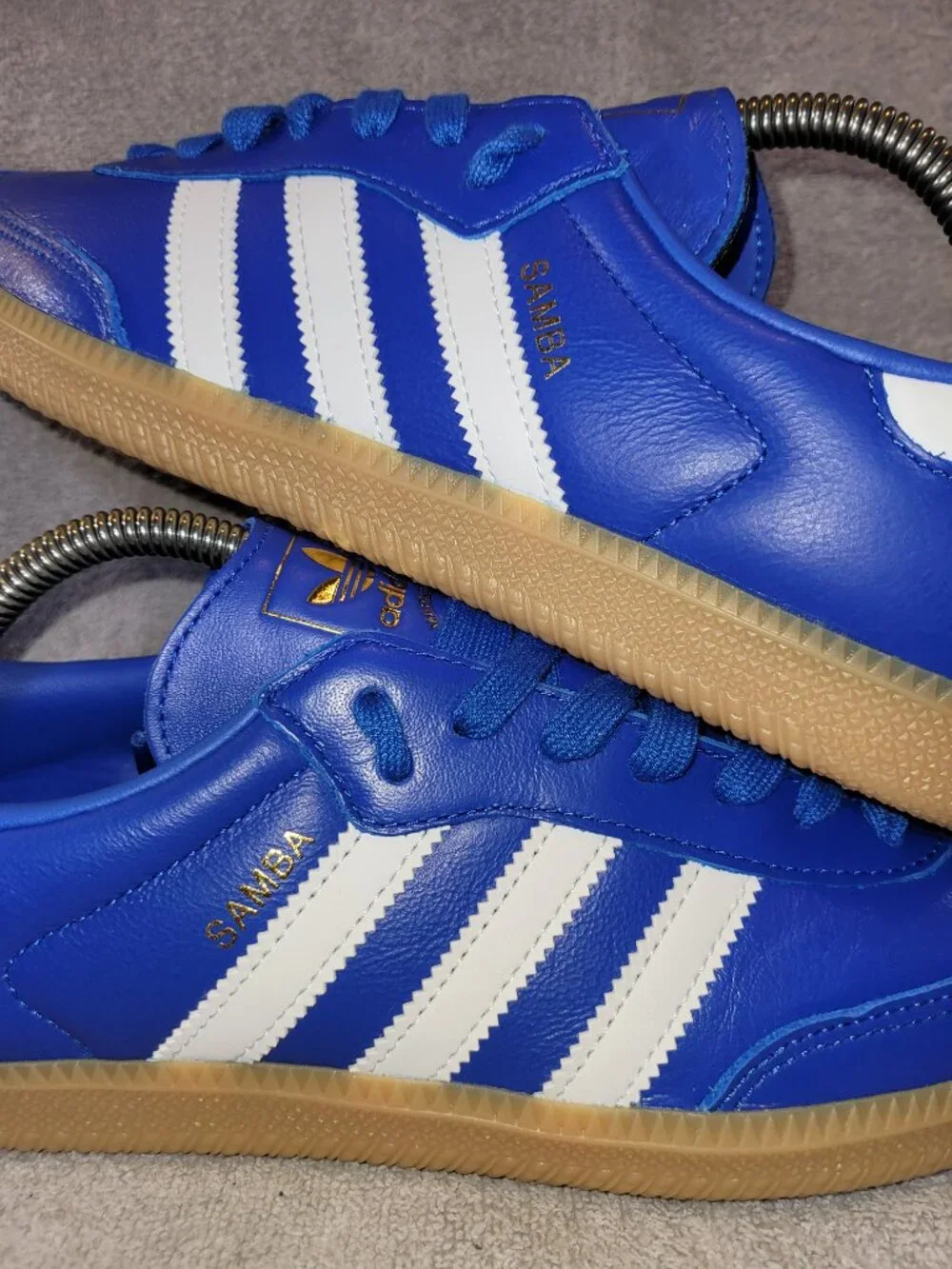 Adidas Samba OG Originals Athletic Shoes In Blue White Tan Gum Men's Size 10